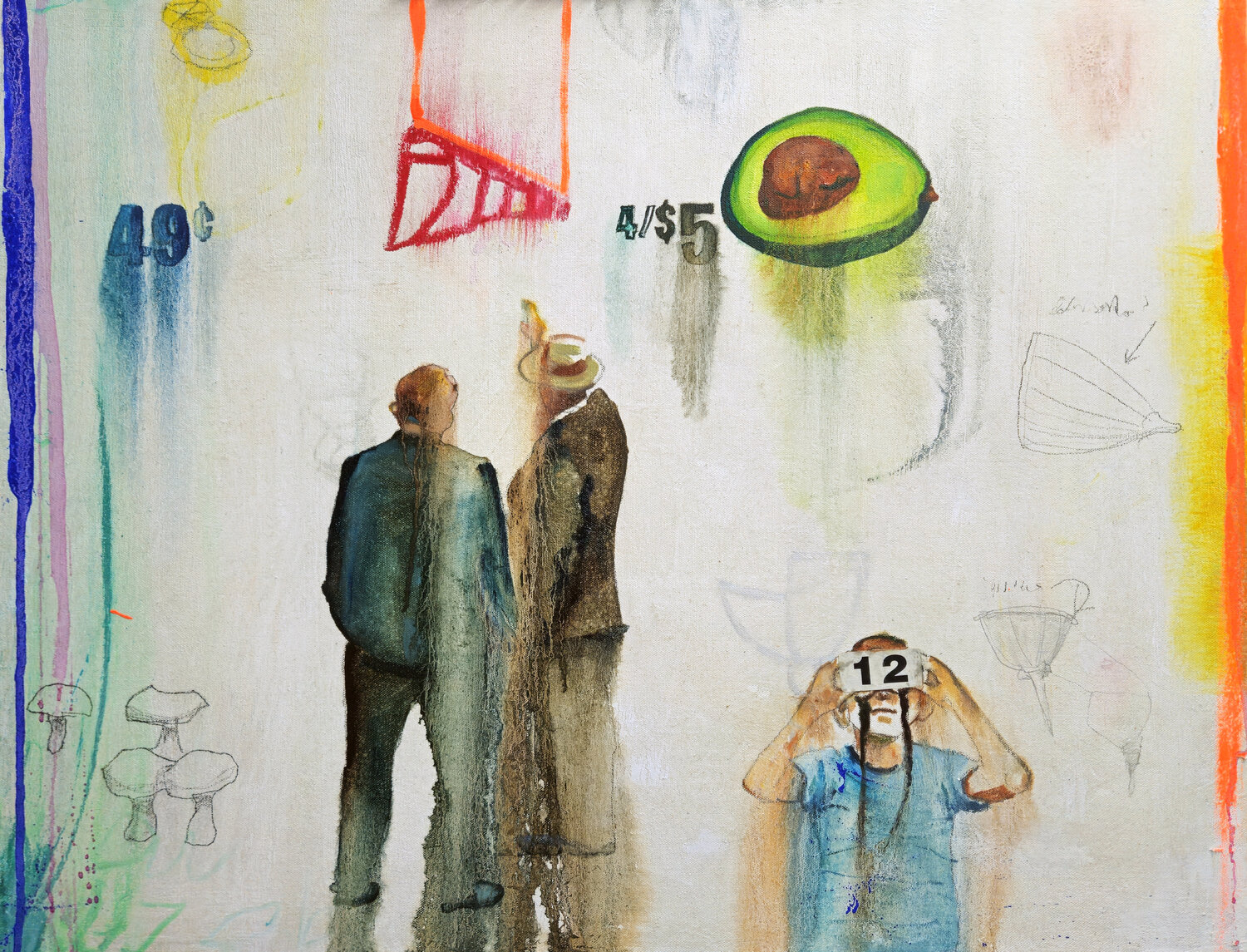 Future Hiding From Itself Shelton Walsmith Drawing for sale