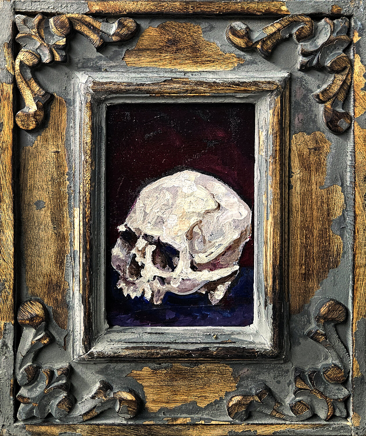 Skull no.1 (Adam) Shelton Walsmith Original painting for sale