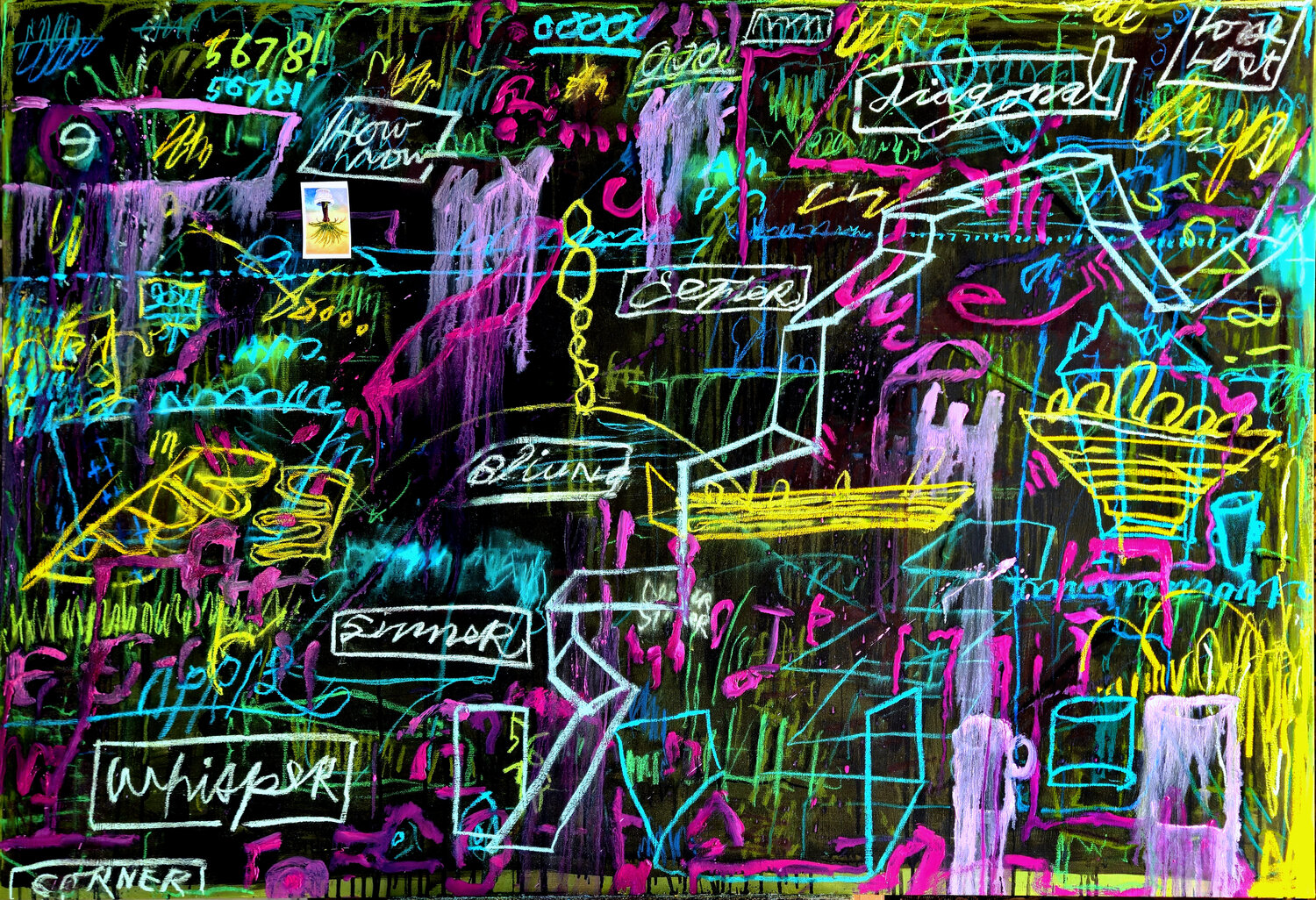 Lose lost diagonal center blind sinner Shelton Walsmith Original painting for sale
