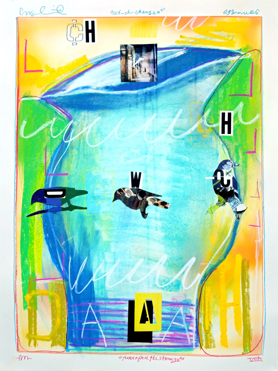 Turn and face the strange; ch ch changes Shelton Walsmith Drawing for sale
