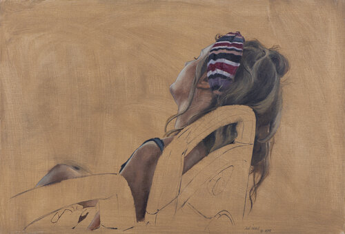 Chica en el bus by Juan Manuel Alvarez Cebrián, Painting for Sale on Select