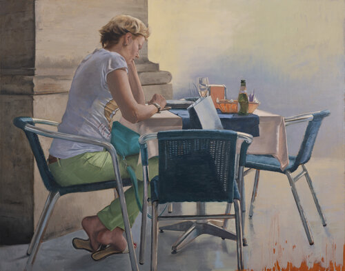 Café en Roma by Juan Manuel Alvarez Cebrián, Painting for Sale on Select