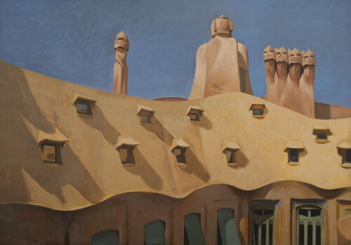Pedrera III. (Tejado amarillo). by Juan Manuel Alvarez Cebrián, Painting for Sale on Select