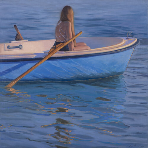 Chica en una barca by Juan Manuel Alvarez Cebrián, Painting for Sale on Select