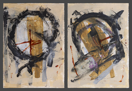 Ruptura del circulo I-II. (díptico) by Juan Manuel Alvarez Cebrián, Painting for Sale on Select