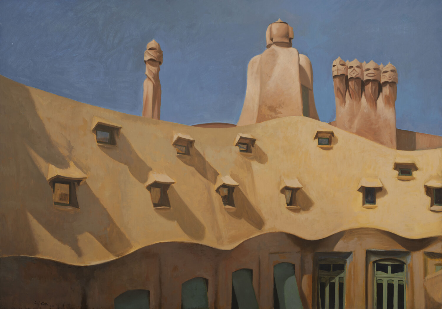 Pedrera III. (Tejado amarillo). Juan Manuel Alvarez Cebrián Original painting for sale