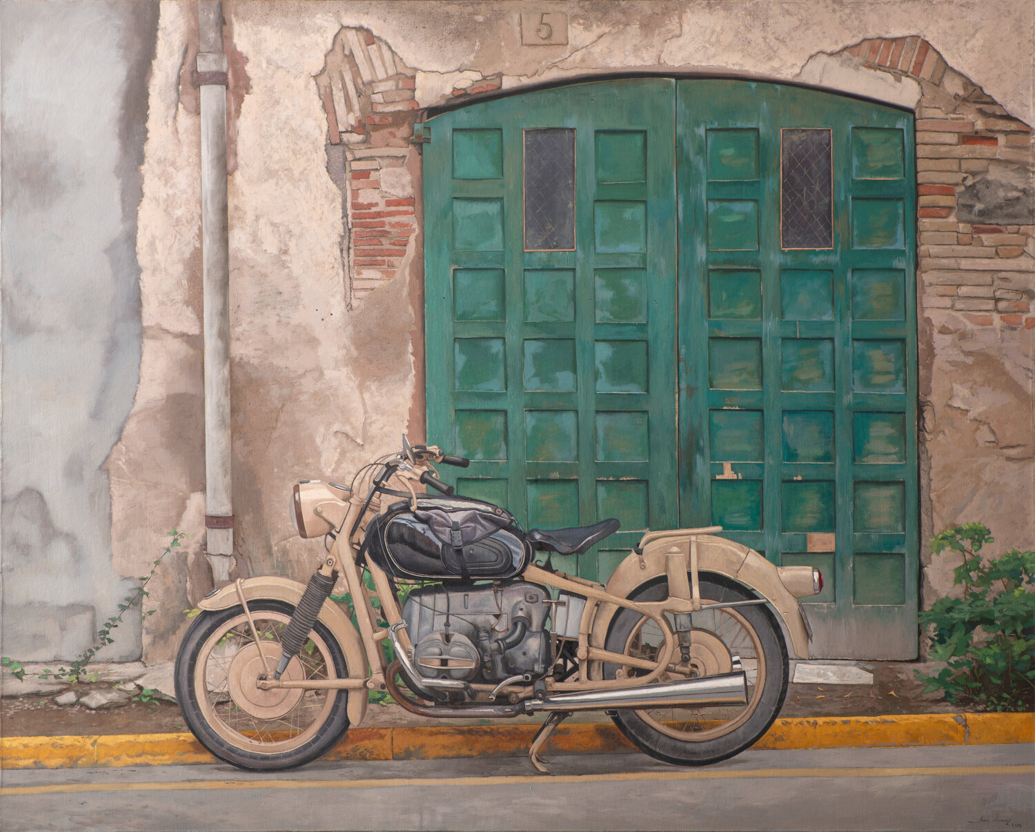 La moto Juan Manuel Alvarez Cebrián Original painting for sale
