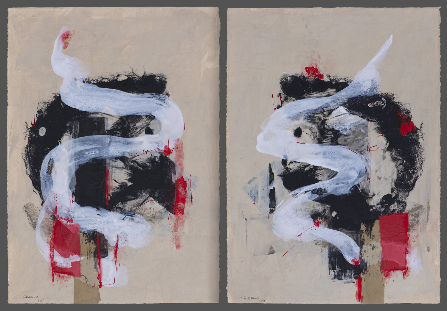 Onda Blanca. (díptico) Juan Manuel Alvarez Cebrián Original painting for sale