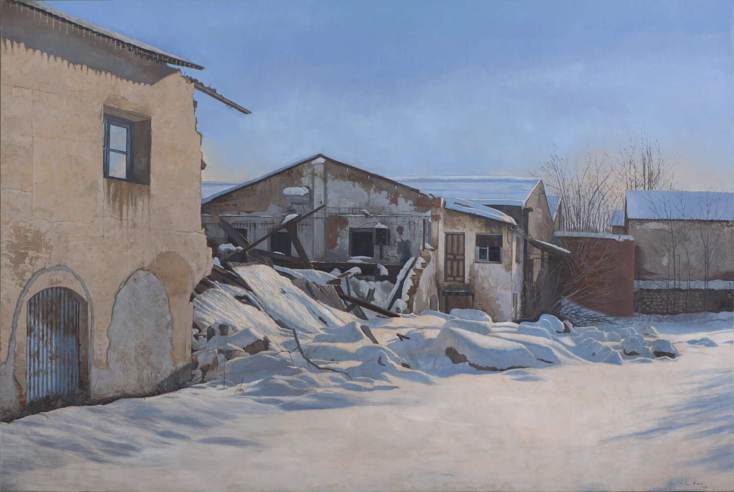 Ruinas en la nevada Juan Manuel Alvarez Cebrián Original painting for sale