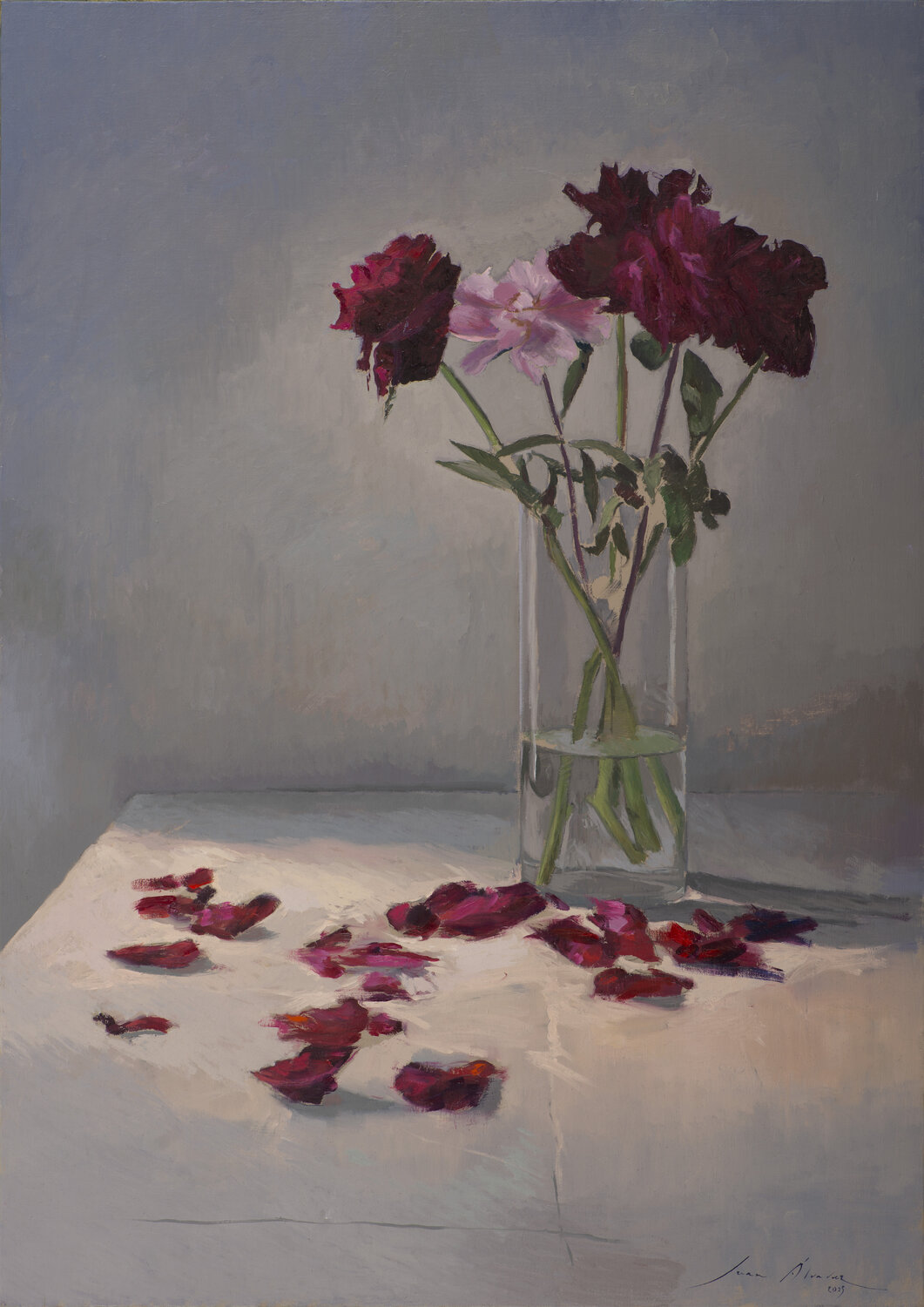 Peonias Juan Manuel Alvarez Cebrián Original painting for sale