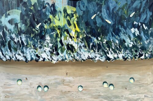 Quiet Beach by Natalia Nosek (NATXA), Painting for Sale on Select