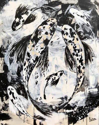 Black Koi by Natalia Nosek (NATXA), Painting for Sale on Select