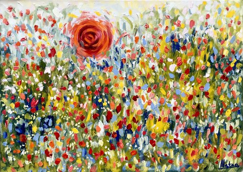 Field of Poppies (Framed) by Natalia Nosek (NATXA), Painting for Sale on Select