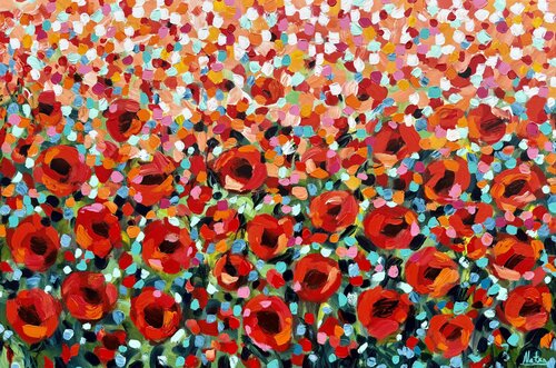 Where the poppies bloom by Natalia Nosek (NATXA), Painting for Sale on Select