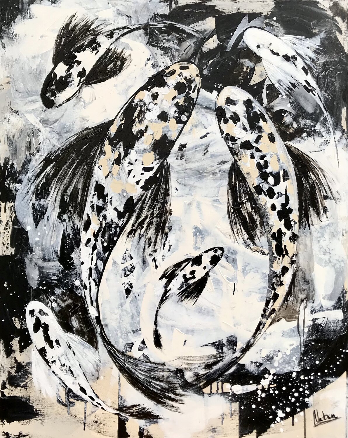 Black Koi Natalia Nosek (NATXA) Original painting for sale