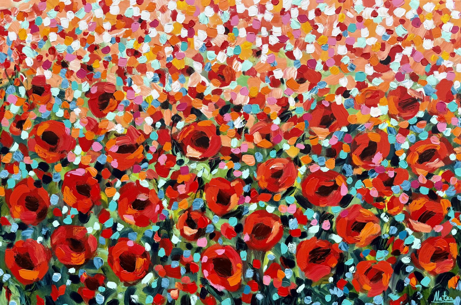 Where the poppies bloom Natalia Nosek (NATXA) Original painting for sale