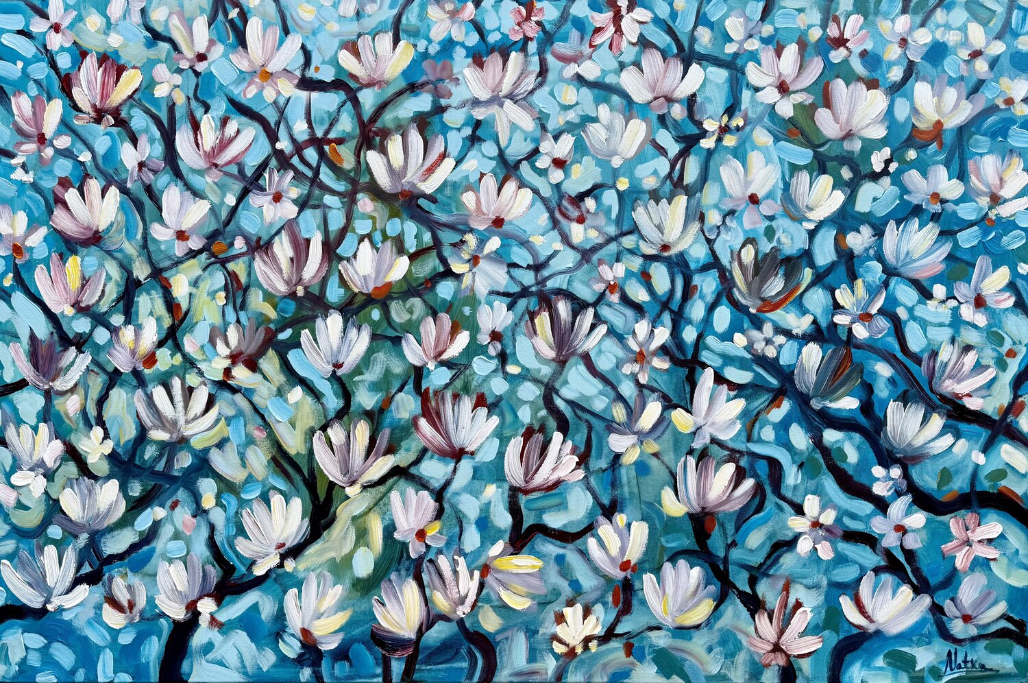 Magnolia Blossom Natalia Nosek (NATXA) Original painting for sale