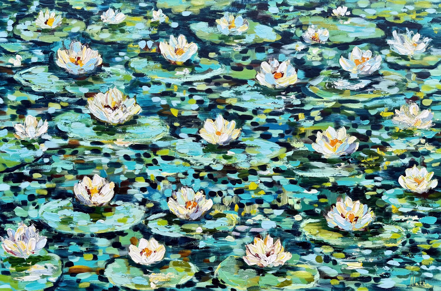 Lilly Pond Natalia Nosek (NATXA) Original painting for sale
