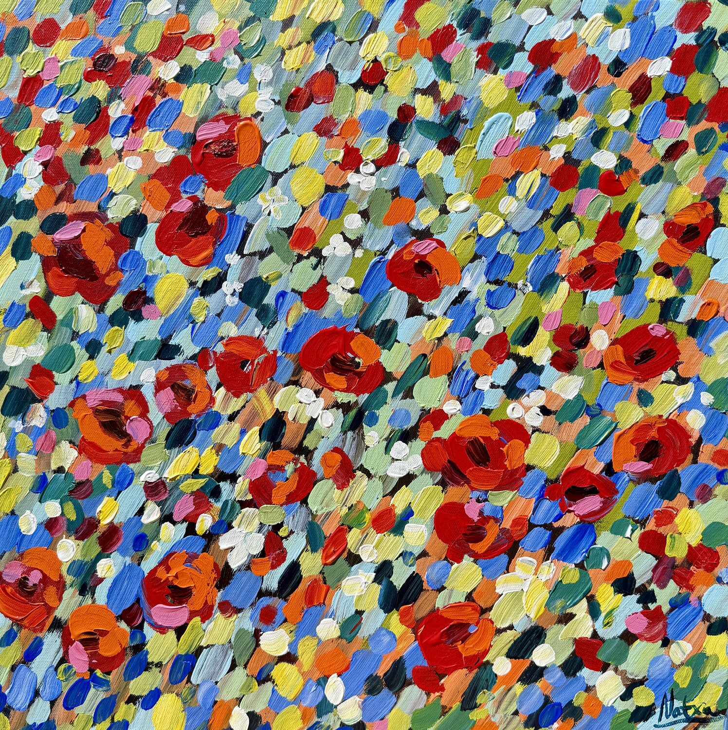 Summer Poppies Natalia Nosek (NATXA) Original painting for sale