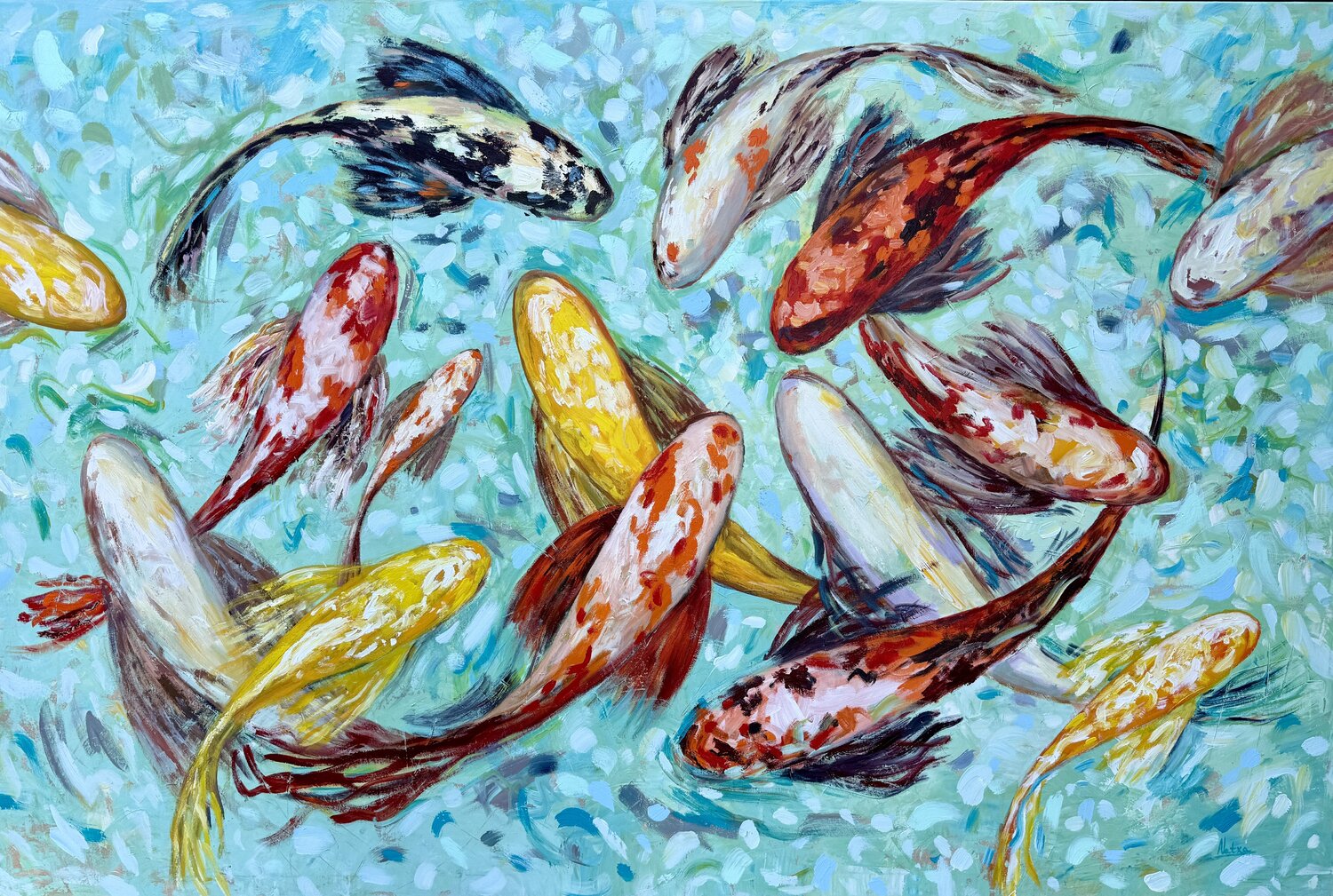 Happy Koi Natalia Nosek (NATXA) Original painting for sale