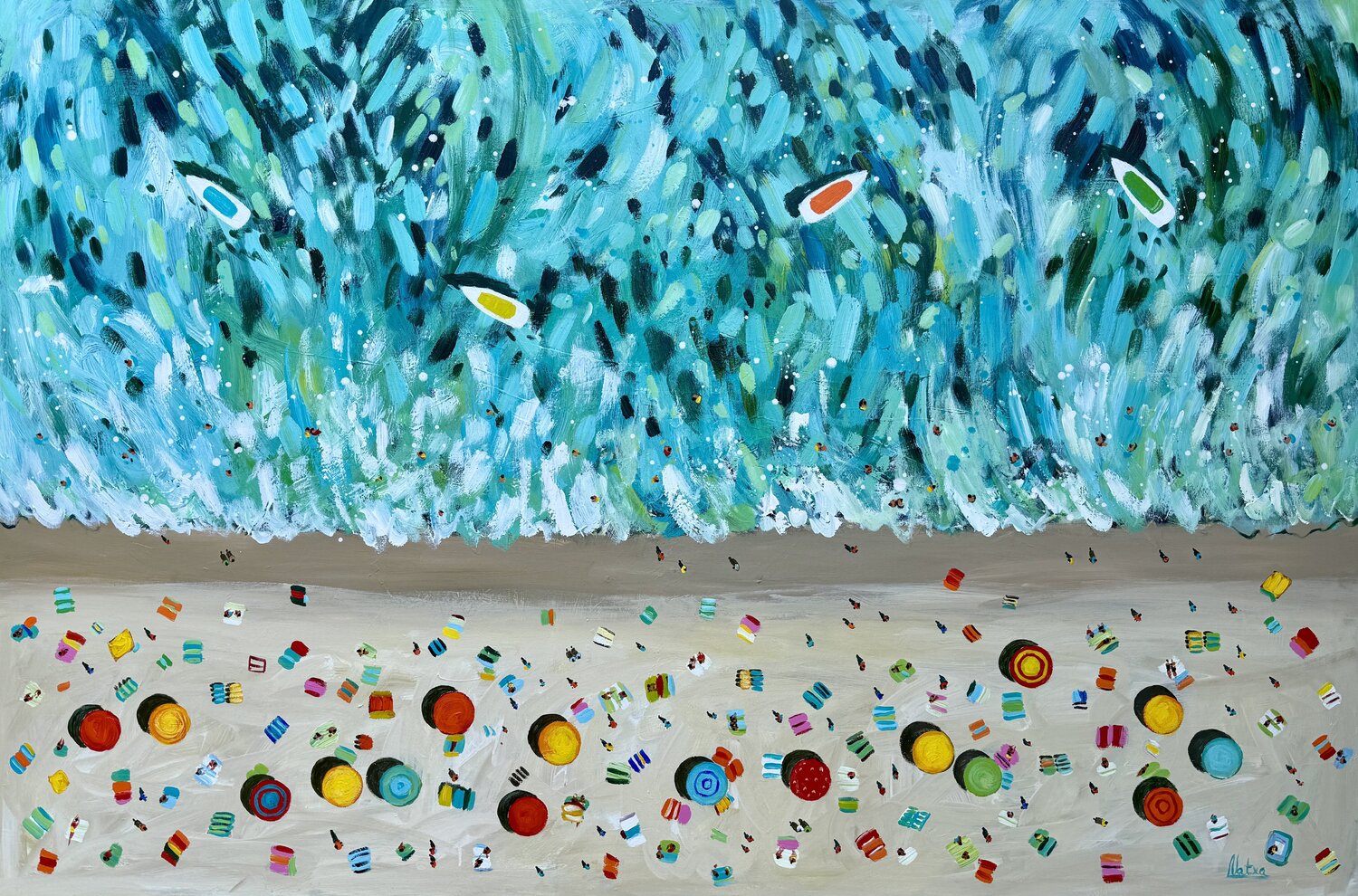 The Sun always shines on the Riviera Natalia Nosek (NATXA) Original painting for sale