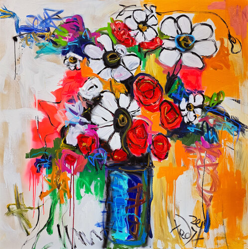 Symphony of Disarray_ Bouquet of Radiance by Tadas Zaicikas, Painting for Sale on Select