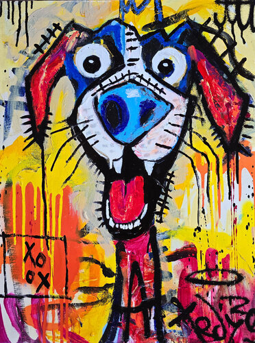 Crowned Canine by Tadas Zaicikas, Painting for Sale on Select