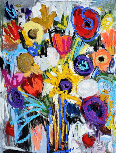 Floral Pulse by Tadas Zaicikas, Painting for Sale on Select