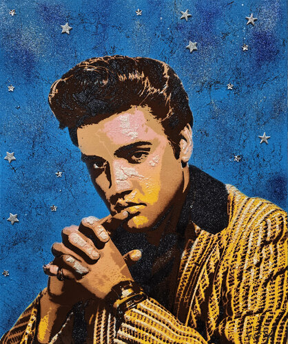 Elvis Presley - Starlit King by Tadas Zaicikas, Painting for Sale on Select