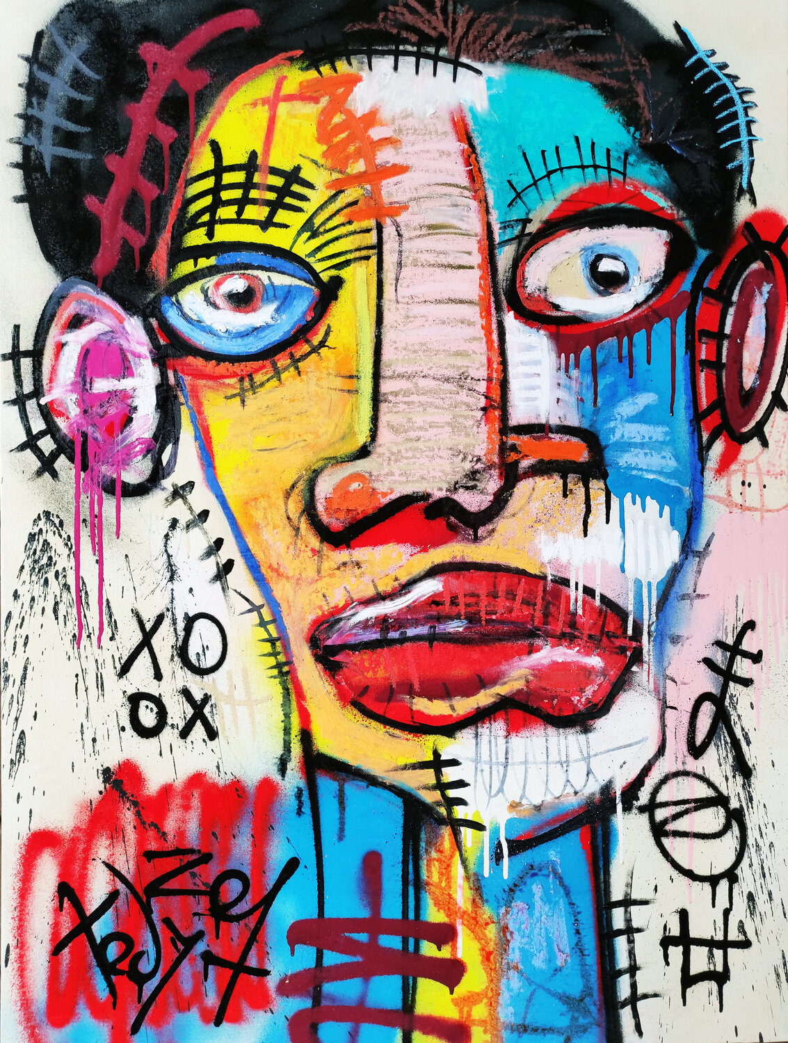Expression_ Face #2 Tadas Zaicikas Original painting for sale