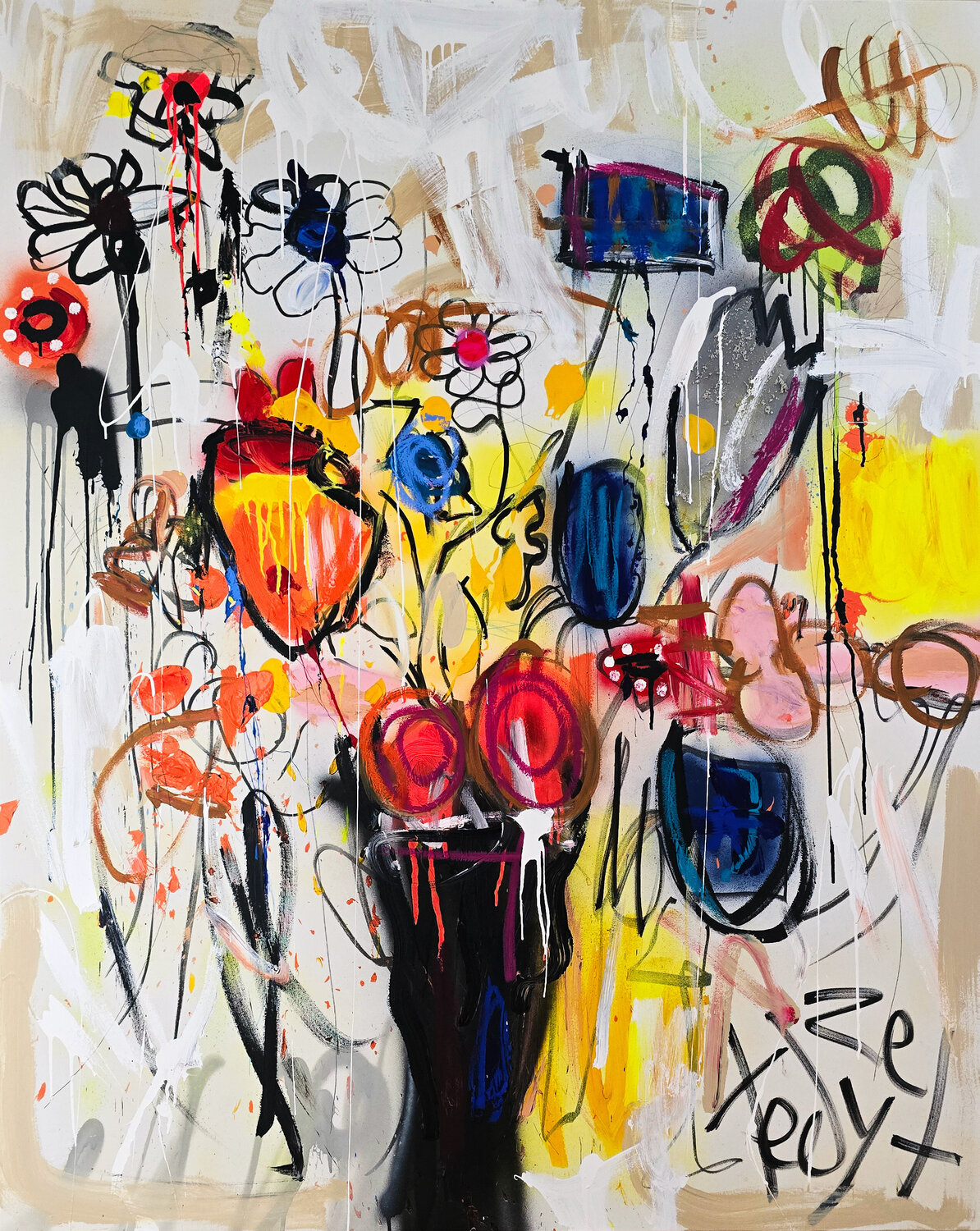Symphony of Disarray_ Blooming Chaos Tadas Zaicikas Original painting for sale