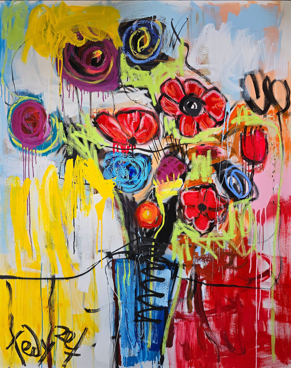 Symphony of Disarray_ Vortex of Emotions Tadas Zaicikas Original painting for sale