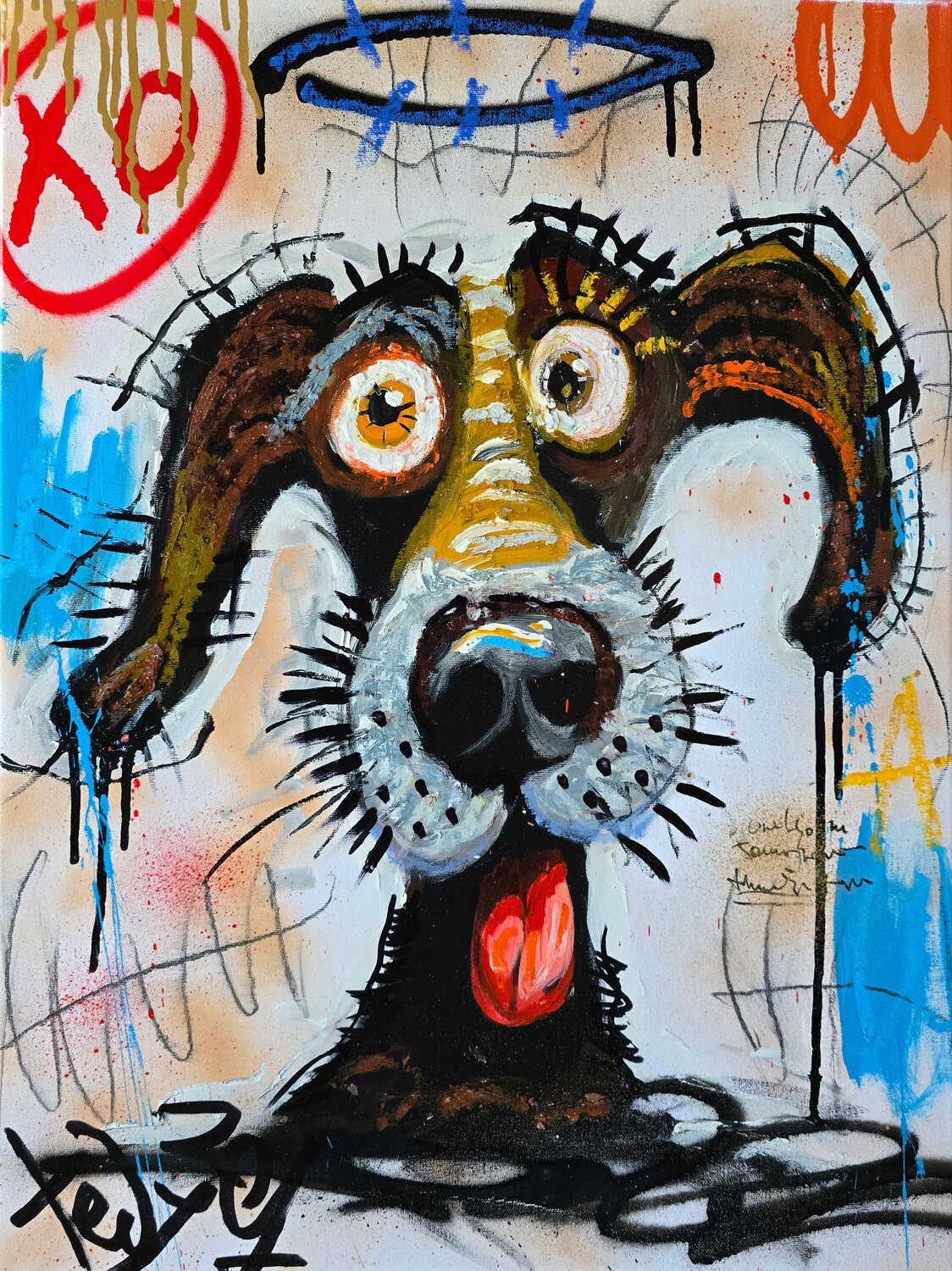 Haloed Hound Tadas Zaicikas Original painting for sale
