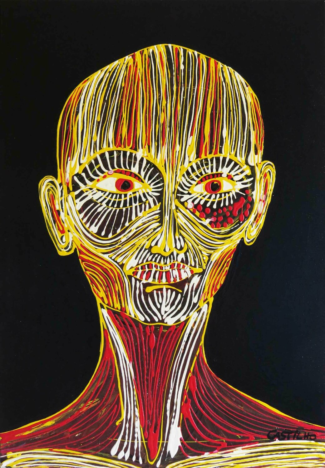 Tribal woman Hugo Castilho Original painting for sale