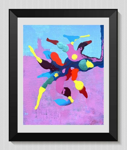 Abstract Blue and pink by Juan José Garay, Painting for Sale on Select