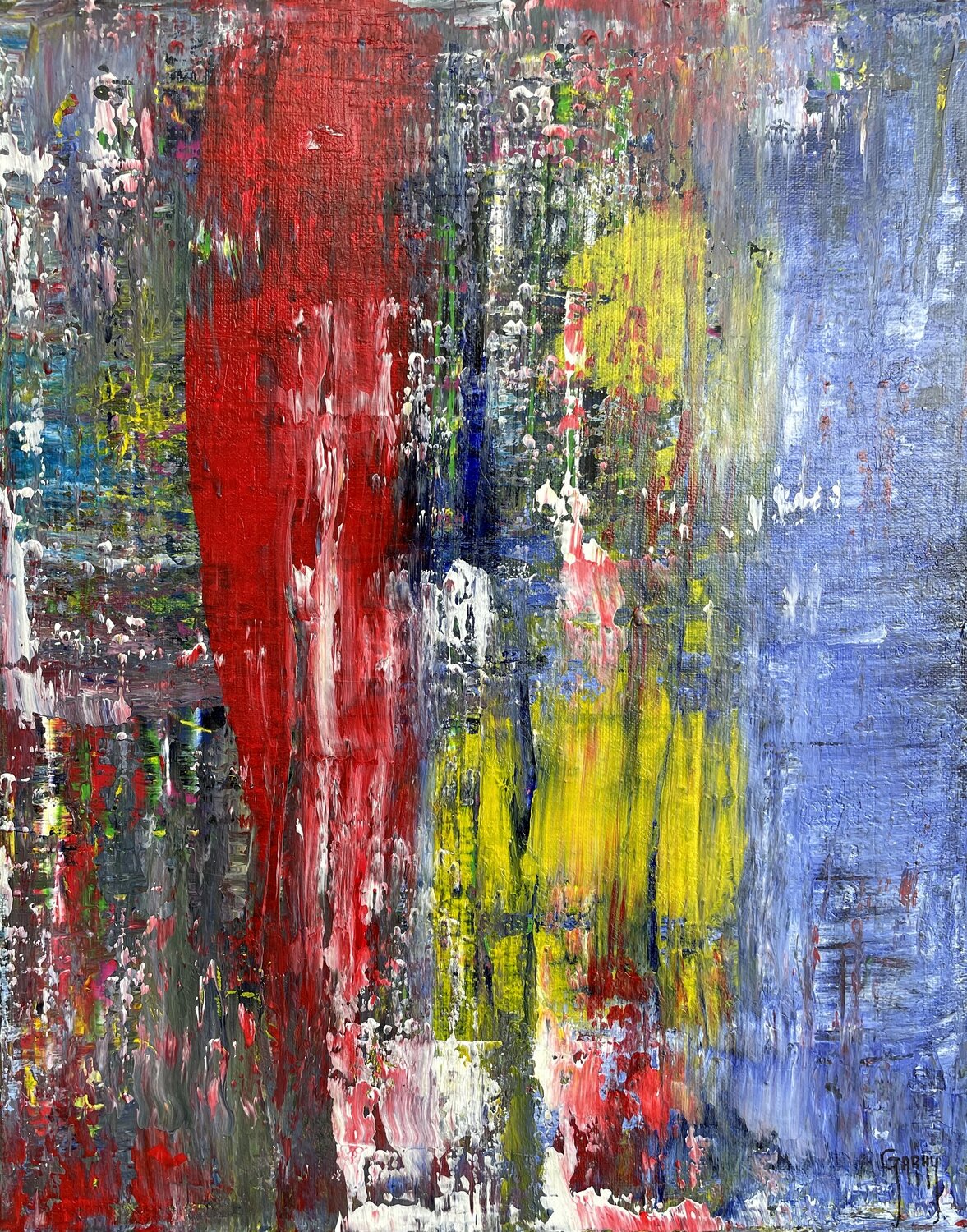 Kiss my Lips  Style Gerhard Richter's Juan José Garay Original painting for sale