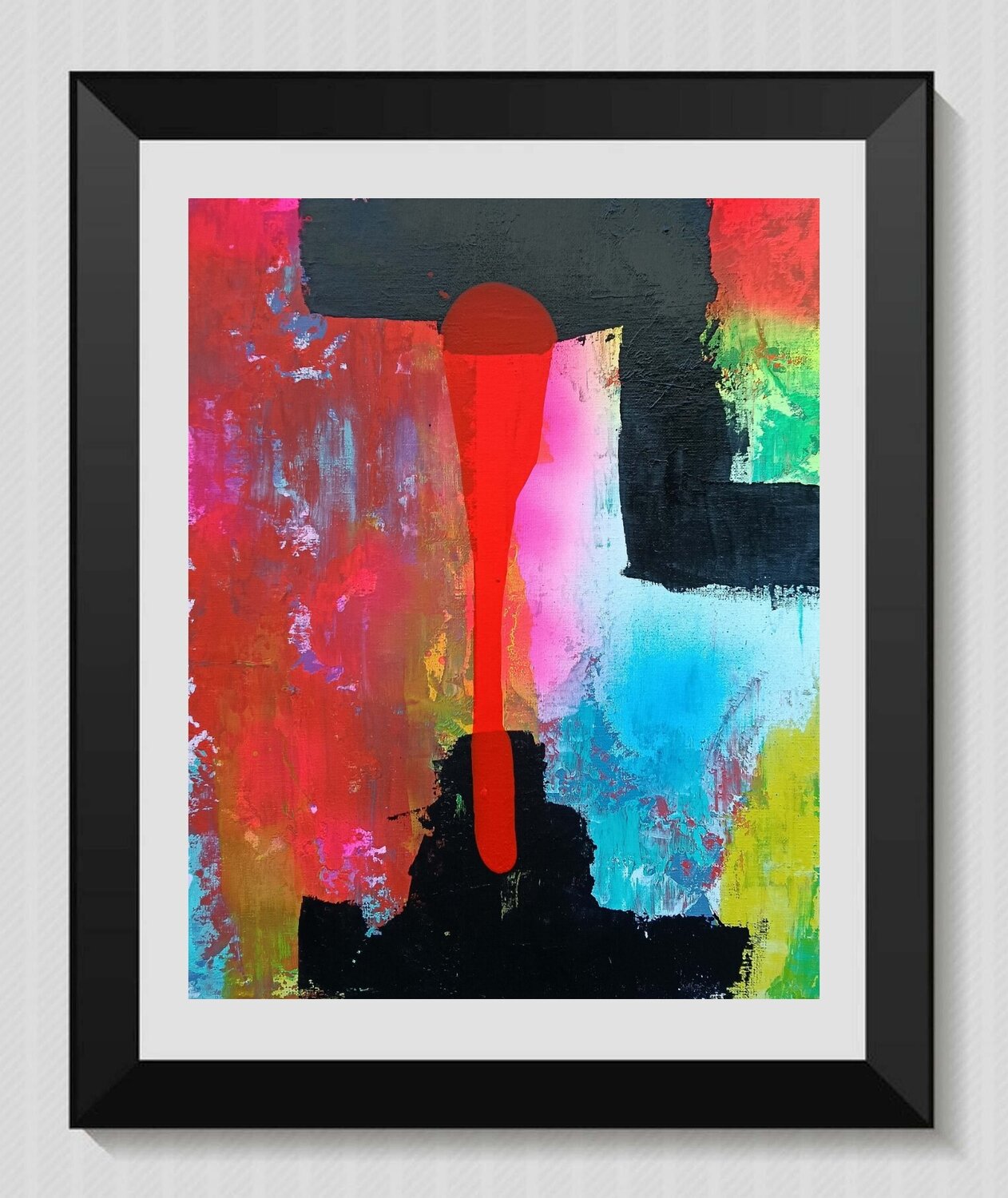 Abstract colour and black Juan José Garay Original painting for sale
