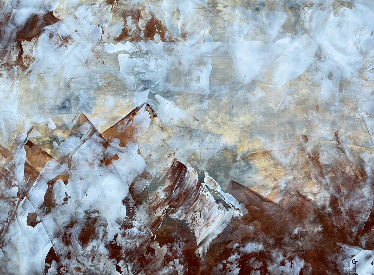 Snow on Rust Peaks Juan José Garay Originalgemälde zu verkaufen