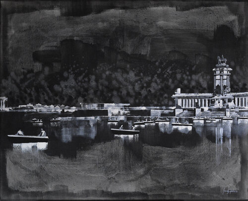 Estanque de El Retiro (Madrid) by Edmundo Sanz-Gadea, Painting for Sale on Select