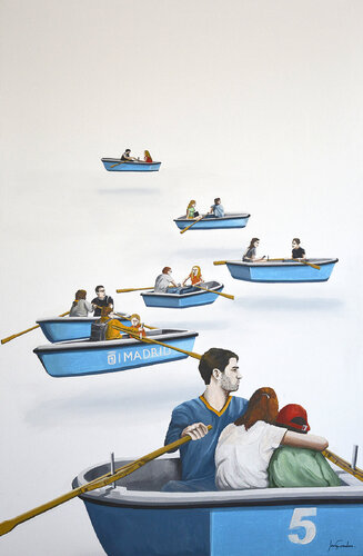 LAS BARCAS DEL RETIRO by Edmundo Sanz-Gadea, Painting for Sale on Select