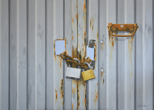CONFINAMIENTO II by Edmundo Sanz-Gadea, Painting for Sale on Select