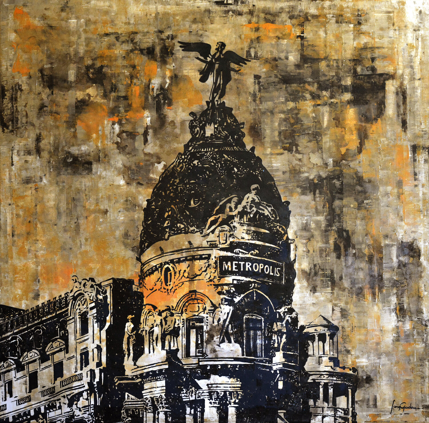 EDIFICIO METROPOLIS (Madrid) Edmundo Sanz-Gadea Original painting for sale