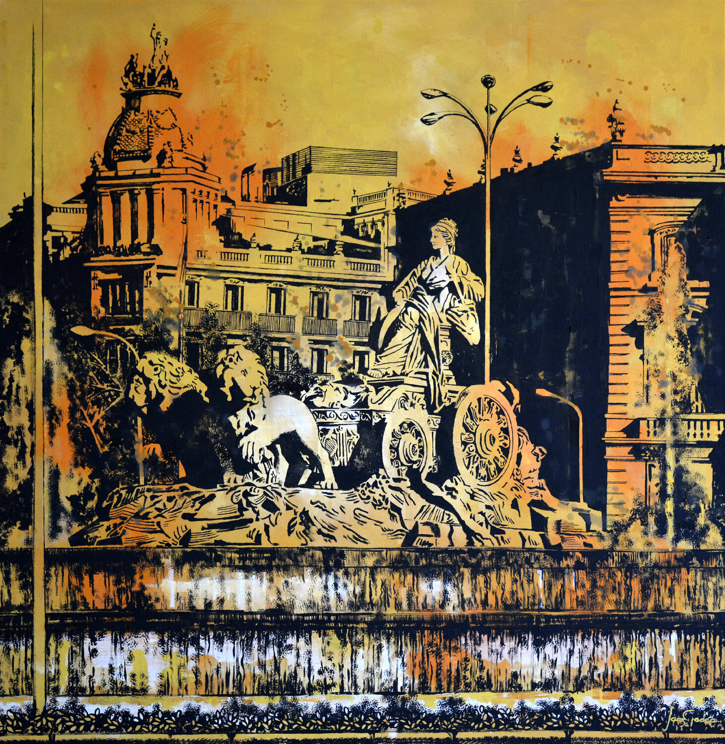 LA DIOSA CIBELES (Madrid) Edmundo Sanz-Gadea Original painting for sale