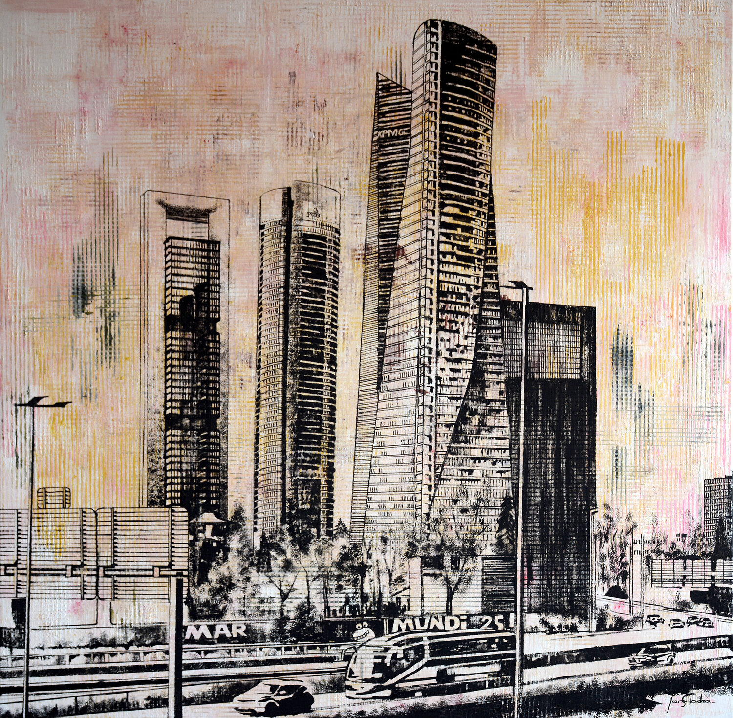 4 TORRES (Madrid) Edmundo Sanz-Gadea Original painting for sale