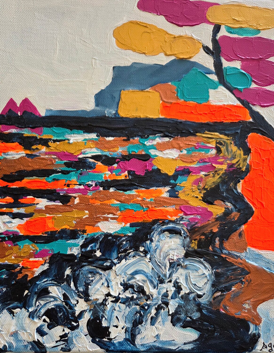Les sablettes 2 Sophie Delavague Original painting for sale