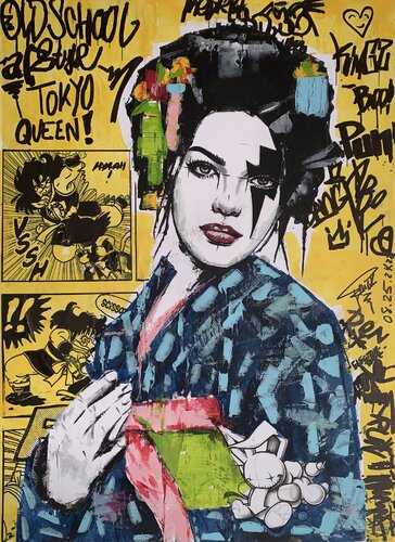 Geisha Manga Rock by Erick Artik, Painting for Sale on Select