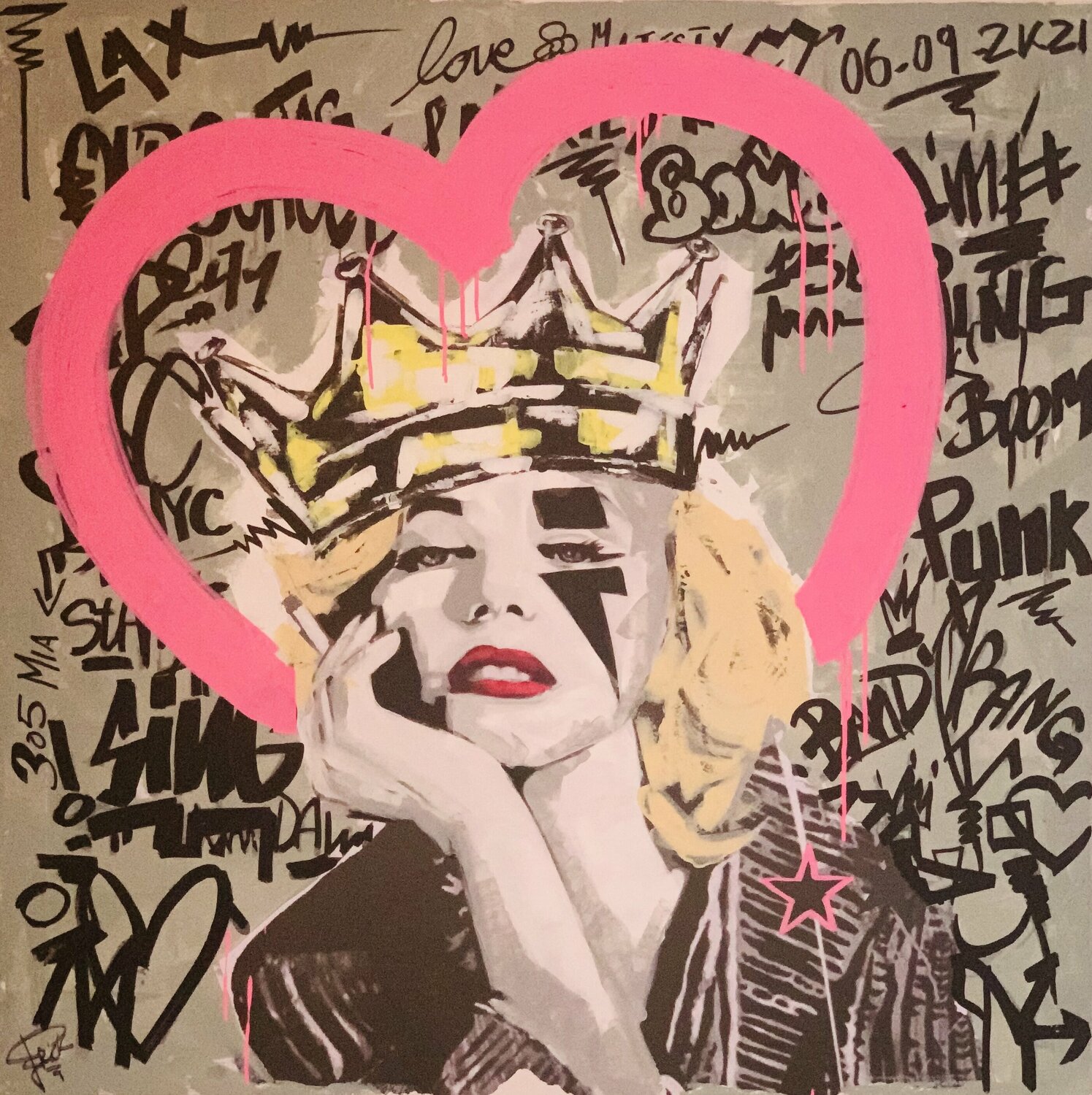 Marilyn Graffity wall Erick Artik Original painting for sale