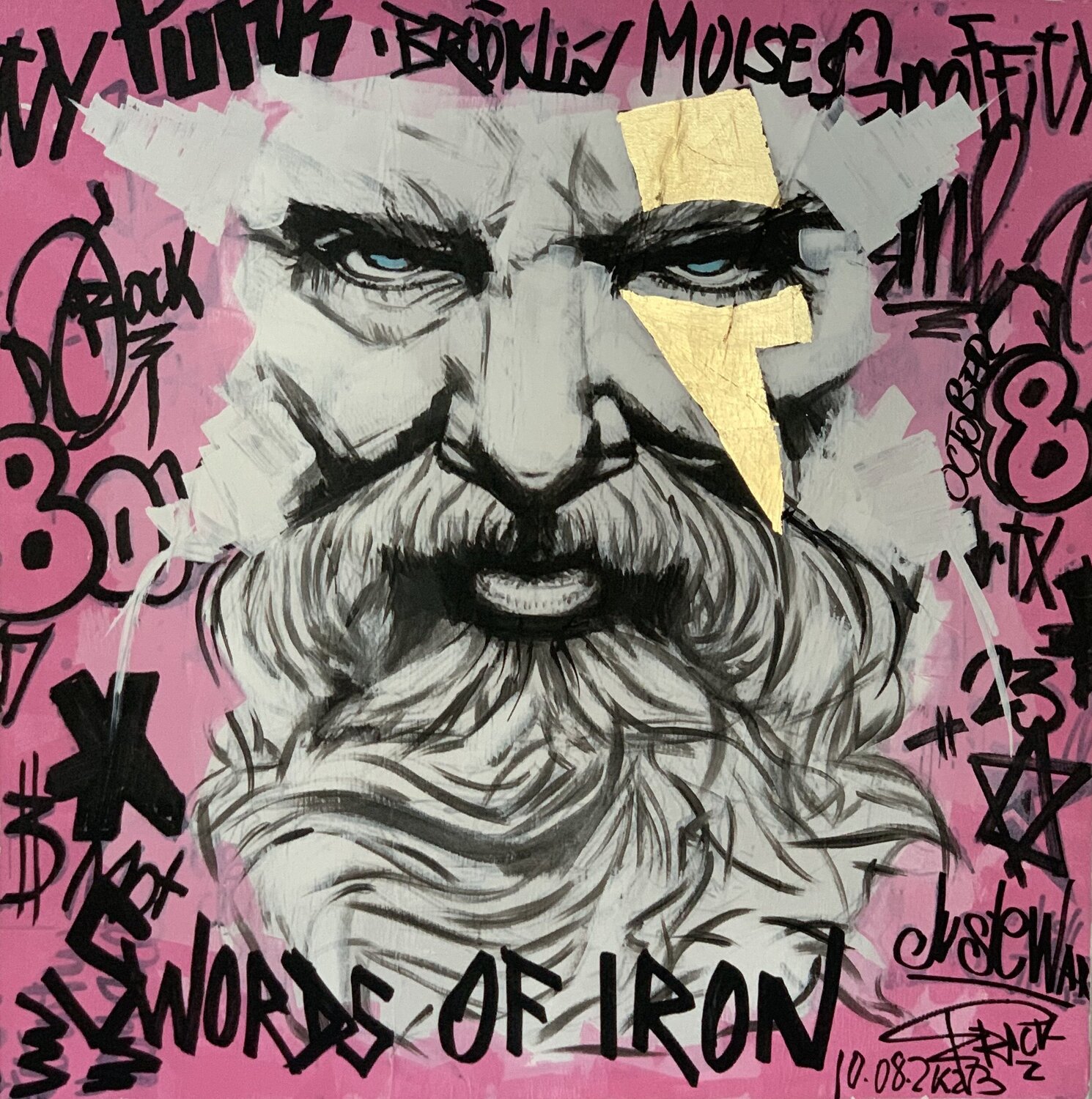 Moises  swords of iron Erick Artik Original painting for sale
