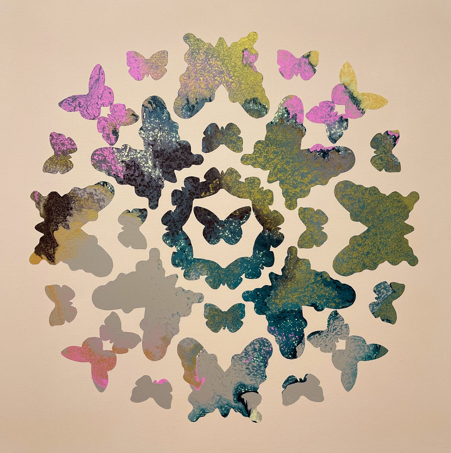 Butterflies Do Fly No 8 Eleni Pratsi Original painting for sale