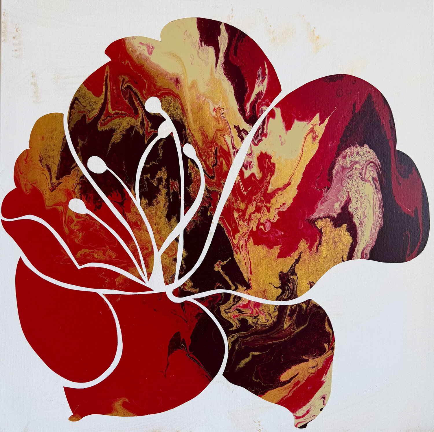 Hibiscus No 4 Eleni Pratsi Original painting for sale